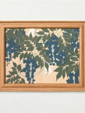 Hearth & Hand With Magnolia 14"x11" Blue and Green Leaves Wall Art